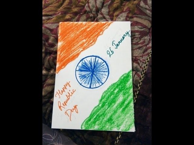 Republic day card | how to make indian flag | national flag | home made cards | easy cards idea|2017