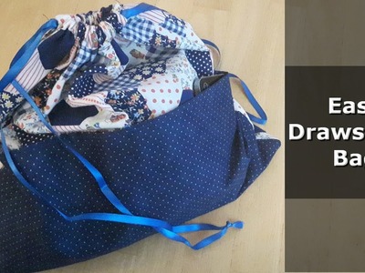 Super Easy Drawstring Bag Tutorial - with pockets!!!