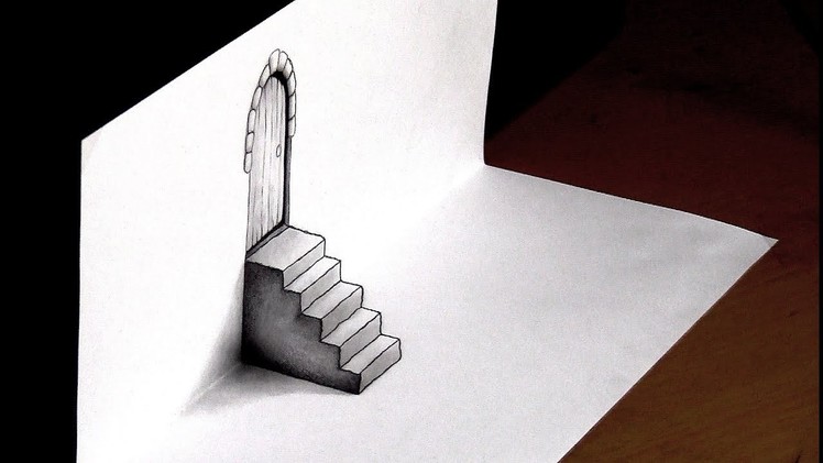 3D DRAWING of a Door and Steps || Optical Illusions