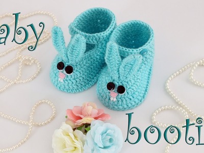 ♥ Crochet baby booties Rabbits ♥ Crochetka design studio