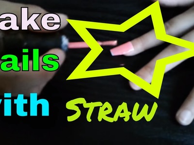 DIY AWESOME FAKE NAILS;How to make fake nails using a straw,tape and scissors