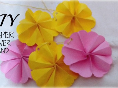 DIY: How To Make Paper Flower Garland Tutorial- Wall Hanging.Room Decor- Easy Paper Craft