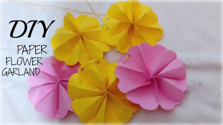 DIY: How To Make Paper Flower Garland Tutorial- Wall Hanging.Room Decor- Easy Paper Craft