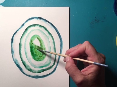Geode or Agate watercolor painting for Bible Art Journaling