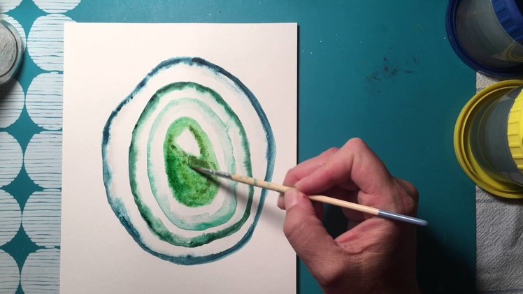 Geode or Agate watercolor painting for Bible Art Journaling