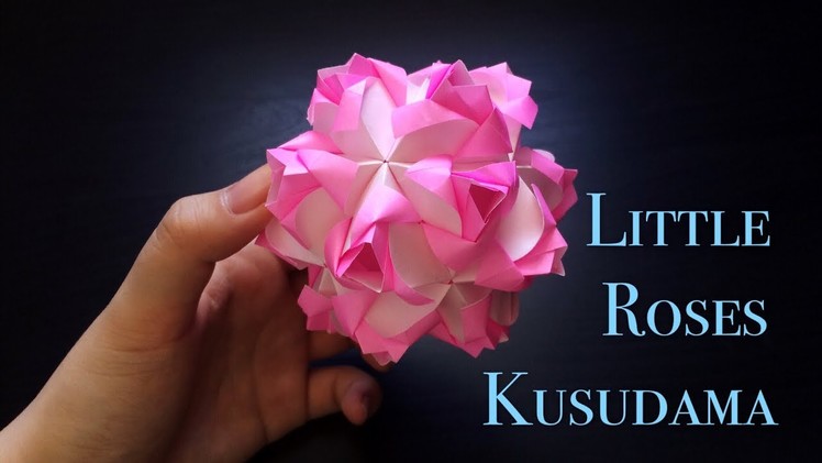 [Hello Malinda] Origami Tutorial: Little Roses Kusudama (Maria Sinayskaya)｜【哈喽玛琳达】折纸教程：炒鸡美的玫瑰花球~