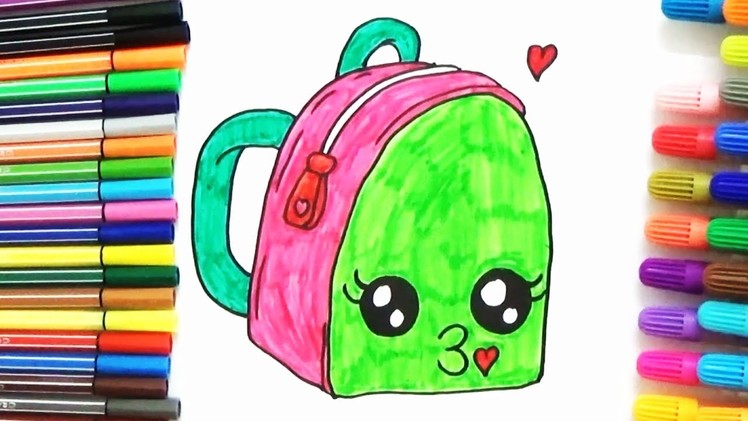 How to draw a Cute School Bag - Cute and Easy | BoDraw