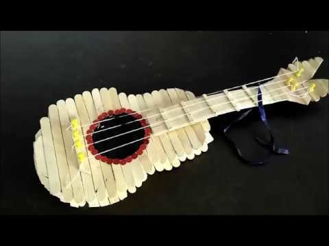 How to make guitar with popsicle stick (part 1) tutorial