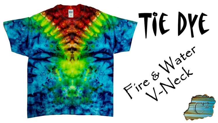 How to Tie Dye a Fire & Water V-Neck Pattern