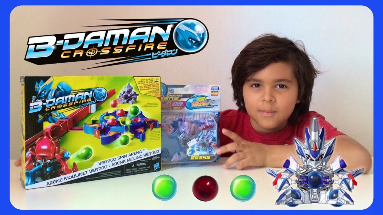 Kids Playing with B-DAMAN CROSSFIRE VERTIGO SPIN ARENA and B-DAMAN ...