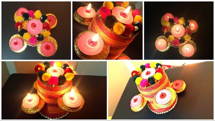 Learn How to Make Beautiful Spiral Diya Stand from waste on this Diwali