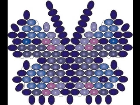 LEFT-HANDER oriented principle of peyote stitch weaving a butterfly