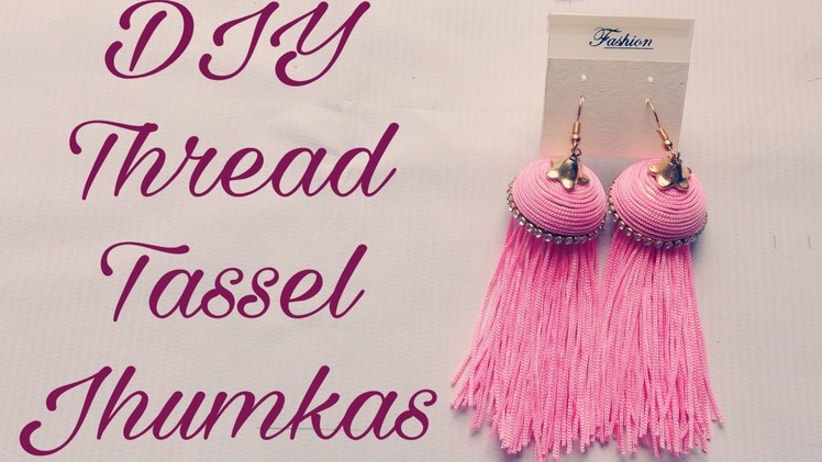 Making Silk thread tassel earrings jhumka tutorial - how to make earring at home