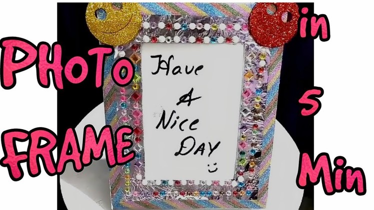 PHOTO FRAME WITH SILVER FOIL. IDEA FOR KID'S SCHOOL CRAFT. DIY