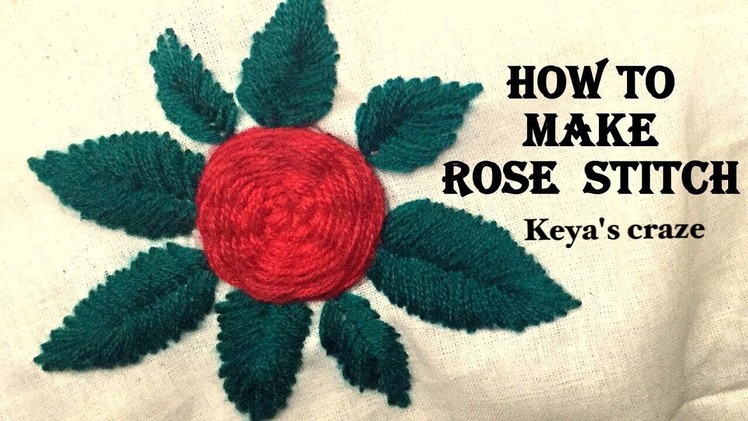 Rose hand stitch.rose by spider weave stitch| Keya's craze hand embroidery-1