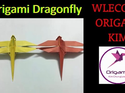 Tutorial Origami Dragonfly || Gấp Giấy Con Chuồn chuồn || Origami Kim