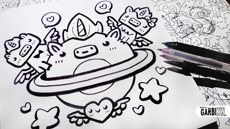 Unicorn Planet - How To Draw Kawaii Doodles by Garbi KW