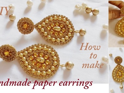 DIY | How to make Designer Earrings | How to make Paper Earrings | made out of paper