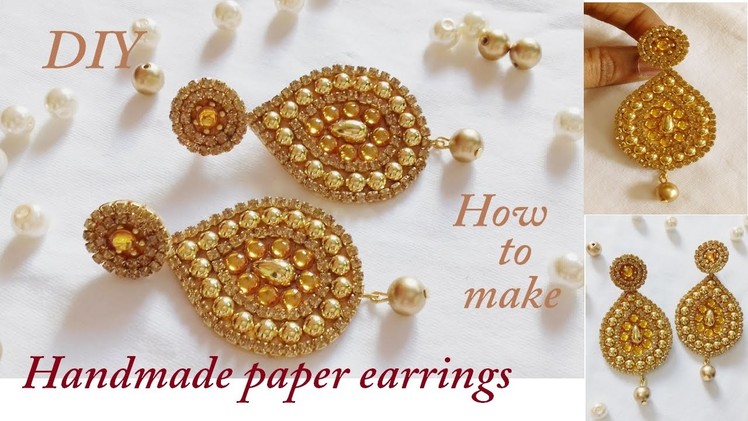 DIY | How to make Designer Earrings | How to make Paper Earrings | made out of paper