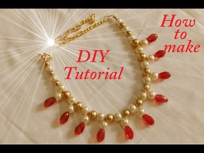 DIY || how to make designer pearl necklace || bridal pearl necklace || choker || jewellery making