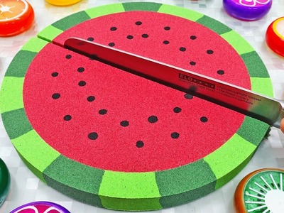 DIY How to make Kinetic Sand Cake Watermelon Mad Matter Skwooshi Learn Colors