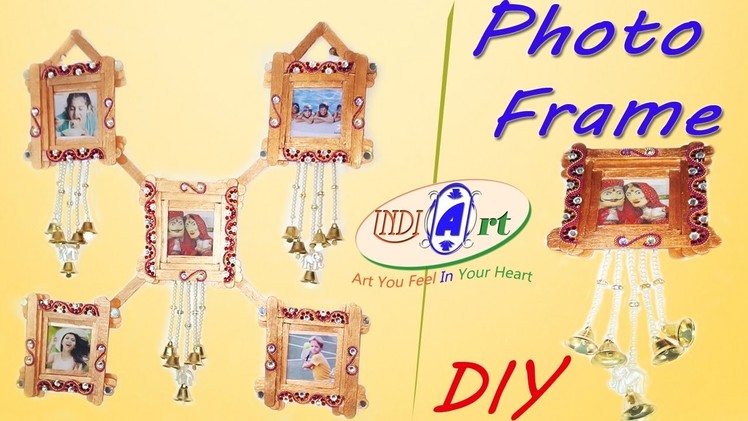 DIY : how to make multipal  photo frame at home whit  Popsicle  sticks | INDI ART | #15