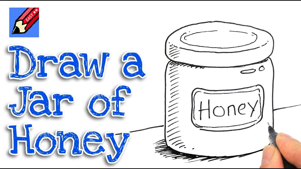 How to draw a Jar of Honey Real Easy Step by Step