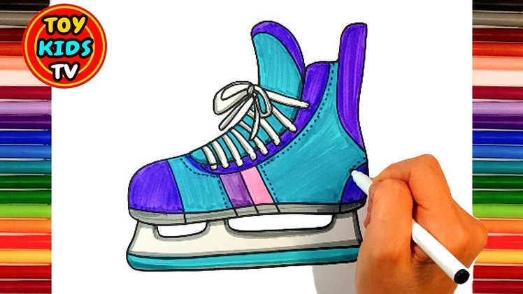 How to draw Skate Shoes | Sports Equipment | Painting for kids