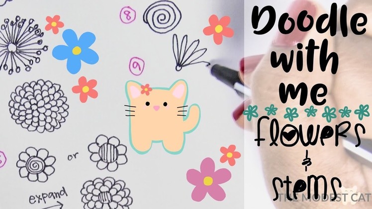 How to Draw Spring Flowers and Stems | Doodle With Me & Free Printable