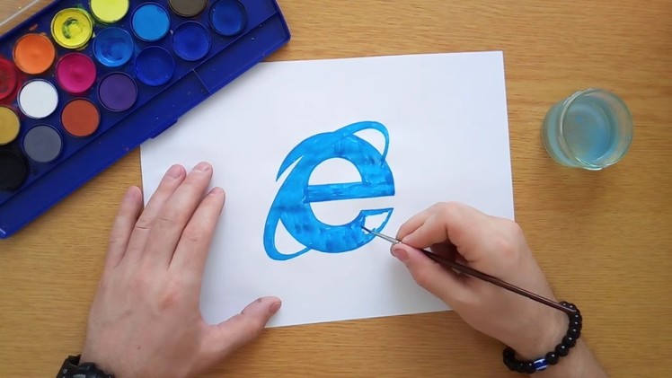 How to draw the Internet Explorer logo (Logo drawing)