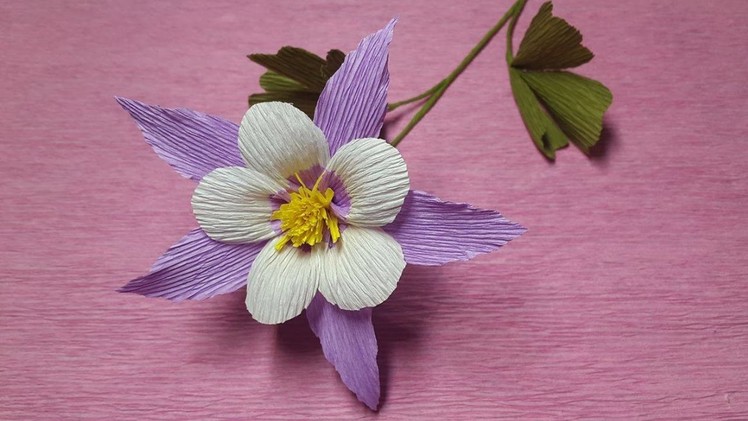 How to Make Aquilegia Paper flowers | Flower Making of Crepe Paper | Paper Flower Tutorial