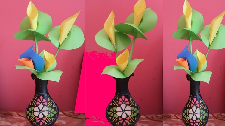 How to Make Calla Lily Paper Flower Easy Origami Flowers |  For Beginners Making Step By Step