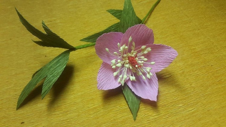 How to Make Hellebore Paper flowers - Flower Making of Crepe Paper - Paper Flower Tutorial