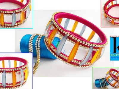 How to make Jeans Top Silk Thread Bangles with glass cut beads silk thread bangles
