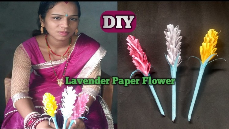 How To Make Lavender Paper Flower || Paper Flowers Tutorial Easy