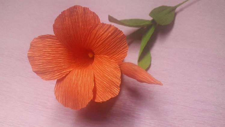 How to Make Mandevilla Paper flowers - Flower Making of Crepe Paper - Paper Flower Tutorial