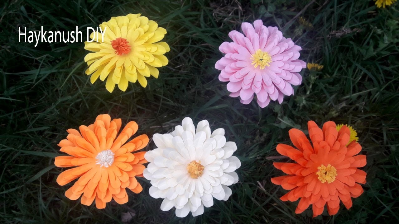 HOW TO MAKE PAPER FLOWERS STEP BY STEP. EASY PAPER FLOWER TUTORIAL