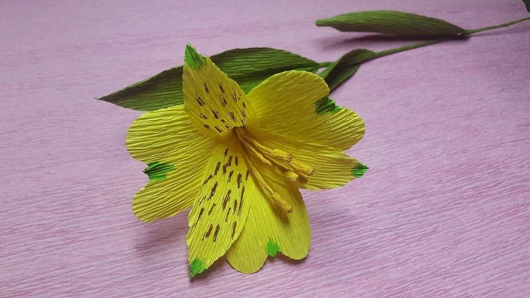 How to Make Peruvian Lily Paper flowers - Flower Making of Crepe Paper - Paper Flower Tutorial