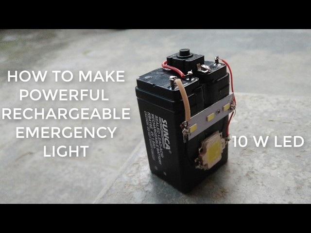 How to make Powerful Rechargeable LED Emergency light   DIY