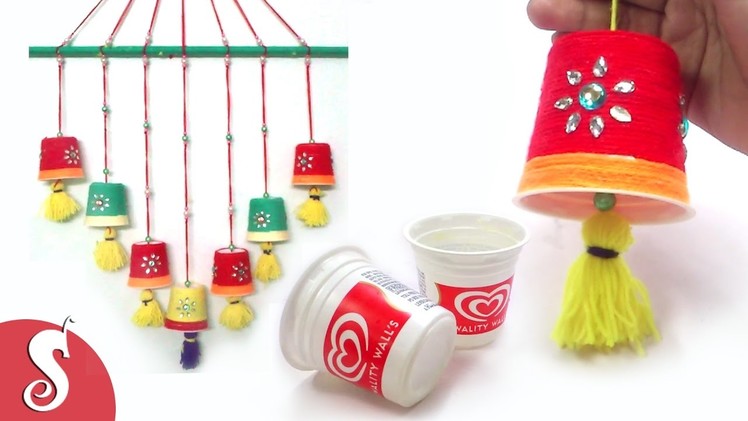 How to make Wall Hanging from waste ICE CREAM Cups I Best out of waste I Recycled DIY | #66