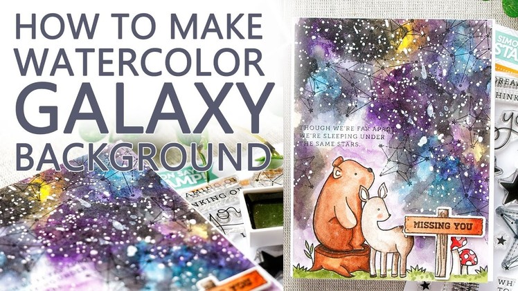 How To Paint Watercolor Galaxy Background for a Card