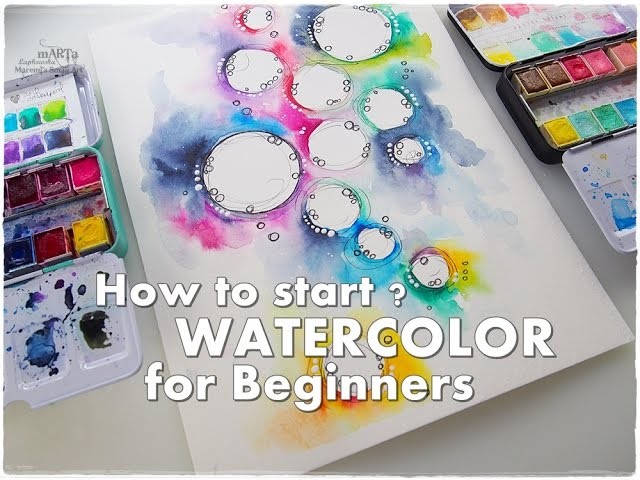 How to Start? How to Break a Blank Page? WATERCOLOR for Beginners #1 ♡ Maremi's Small Art ♡