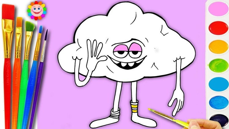 Learn How To Draw A Cute Trolls Cloud | Easy Drawing And Coloring For Kids | Fun Learning Video