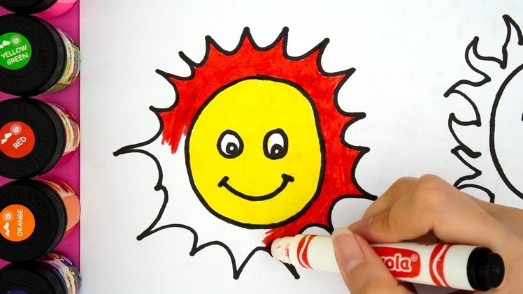 Learn To Draw and Coloring - How To Draw a Smiling Sun Easy Step By Step