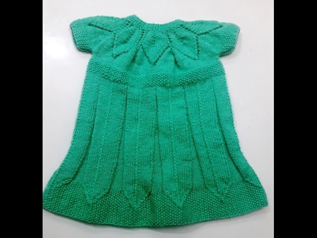 Part 1 - knitting frock in leaf pattern - easy step by step tutorial