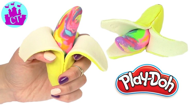Play Doh How to Make Banana Fruit Rainbow Learning Diy Plastilina y Juguetes Castle Toys