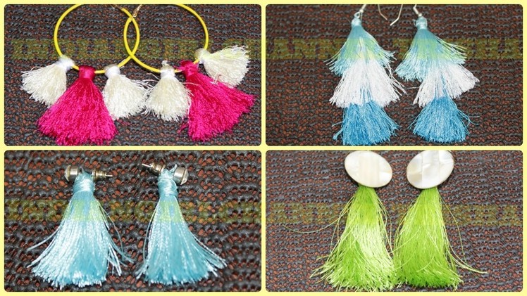 Tassel earrings.How to make silk thread Tassel earrings at home.jewellery making