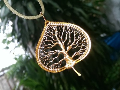 "Tree of life in the leaf" pendant - How to make wire jewelery 245