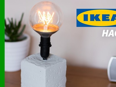 Concrete Lamp Tutorial with LED Bulb - IKEA Hack - Easy DIY by Warren Nash