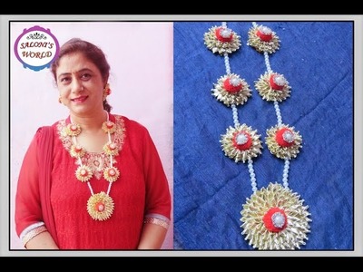 DIY How to make Gota Necklace for Bridal Jewellery Episode - 4 by Jyoti Sachdeva .